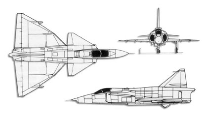 SAAB 37 Viggen trittico